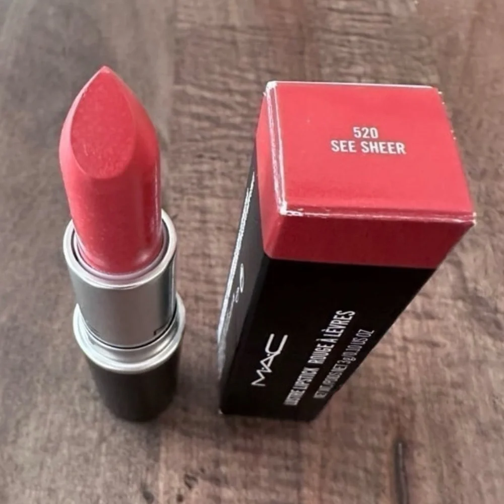 MAC Cosmetics Lustre Lipstick Color# 520 See Sheer Grapefruit Pink